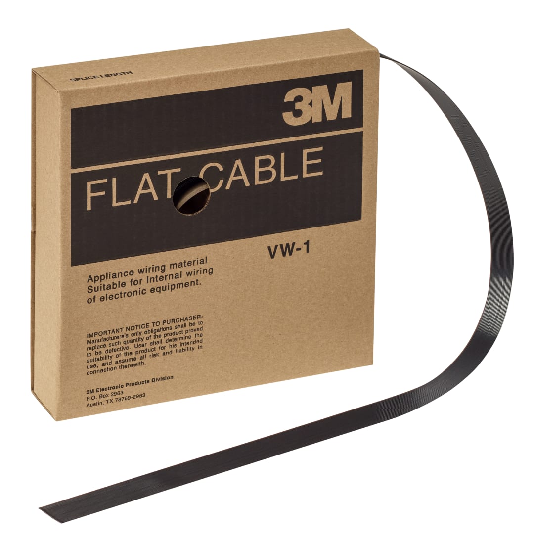 3M™ 3319/20 SF, Hochflexibeles Flachbandkabel, 20-polig, 3319 Serie, Litzenleiter, 1,27 mm, Schwarz, 30,5 m/Rolle