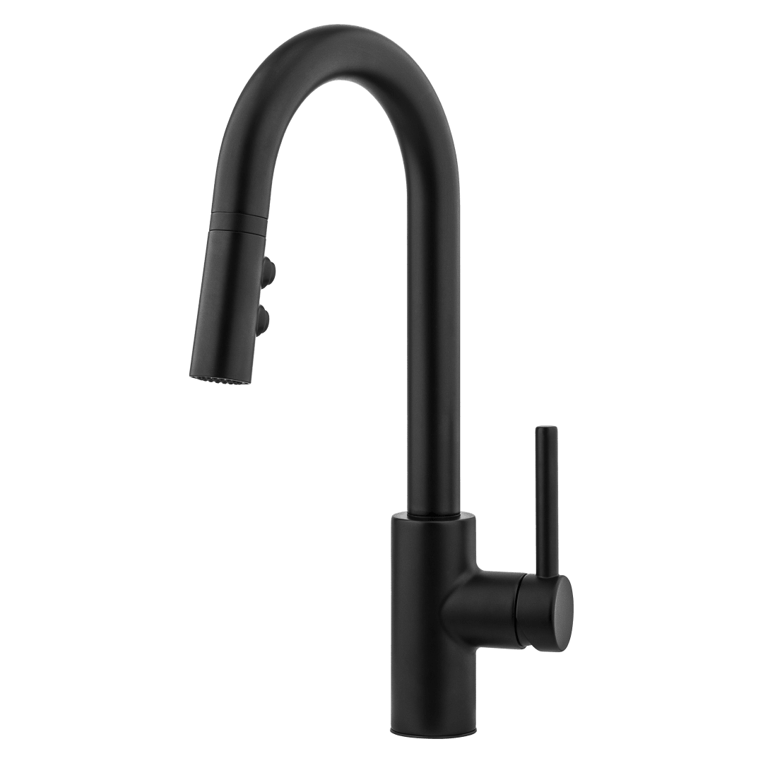 Stellen1-Handle Pull-Down Bar/Prep Kitchen Faucet in Matte Black