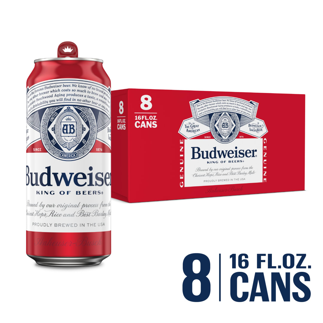 Budweiser Lager Beer 8 - 16 fl oz Cans