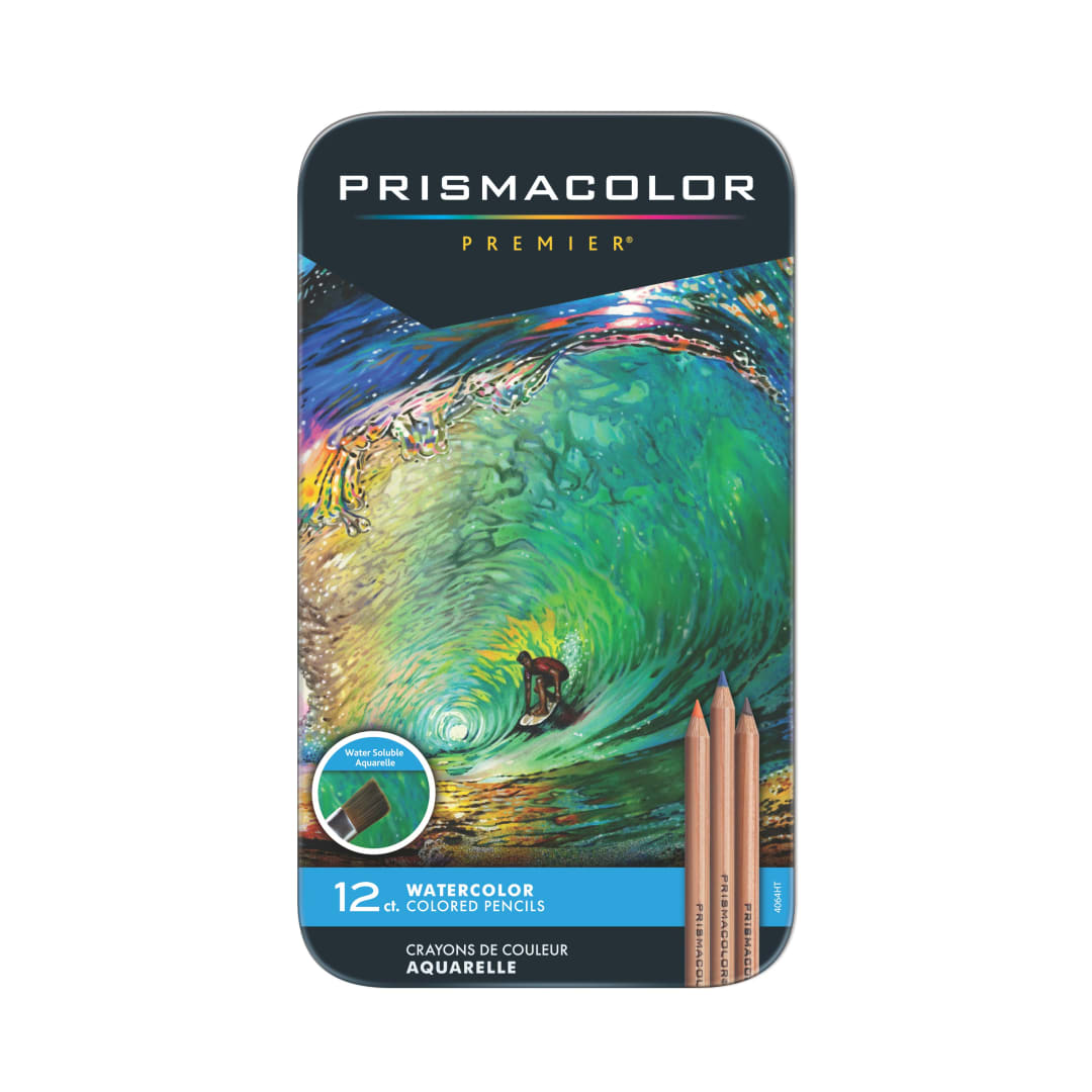 12CT PRISMA WATERCOLOR TIN HT FSC