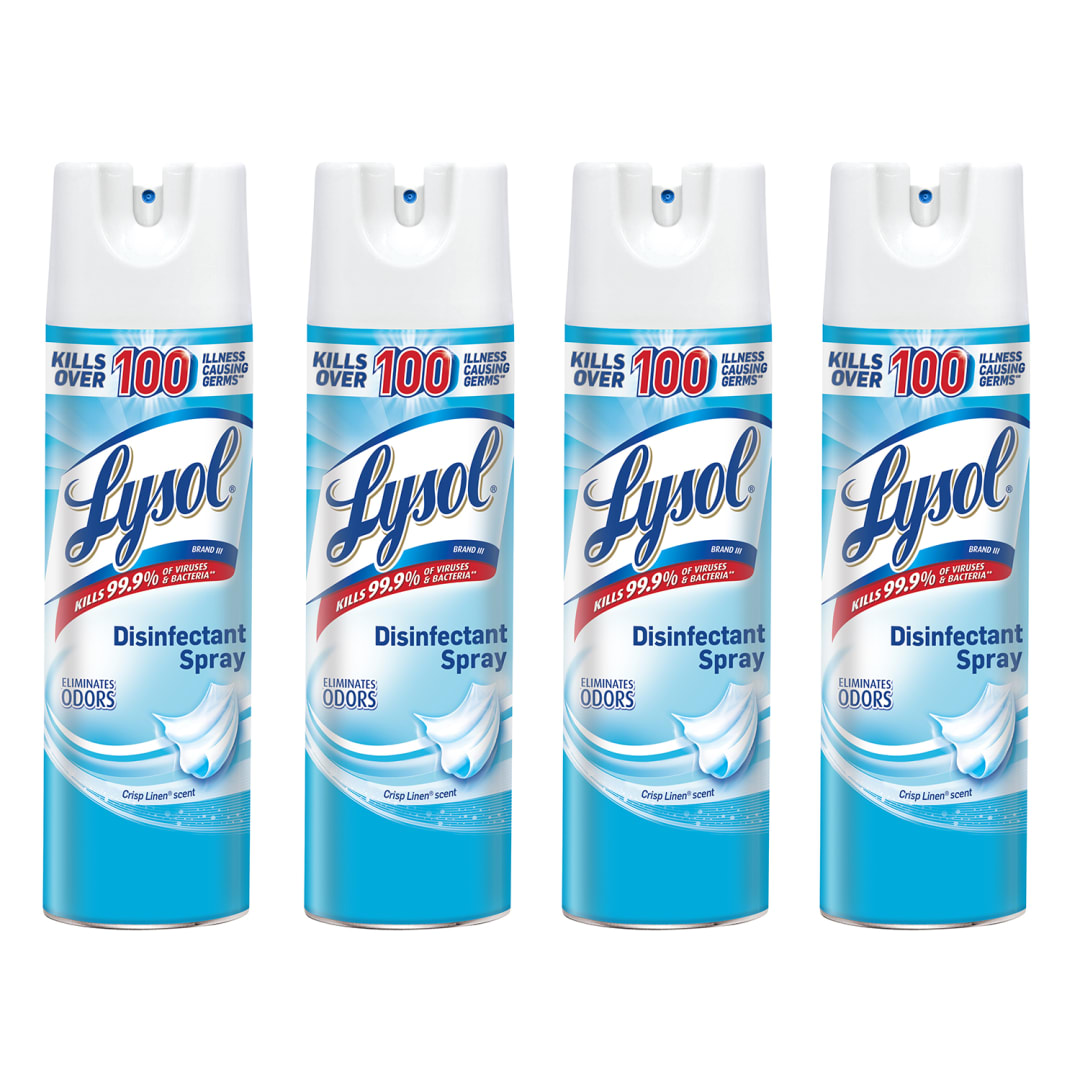 LYSOL® Disinfectant Spray Crisp Linen 4x19 oz. 204 ct. - PRICE SMART