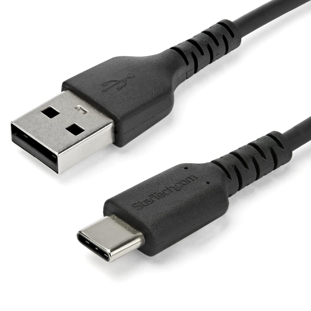 Rugged USB 2 0 A to C cable 1m Black