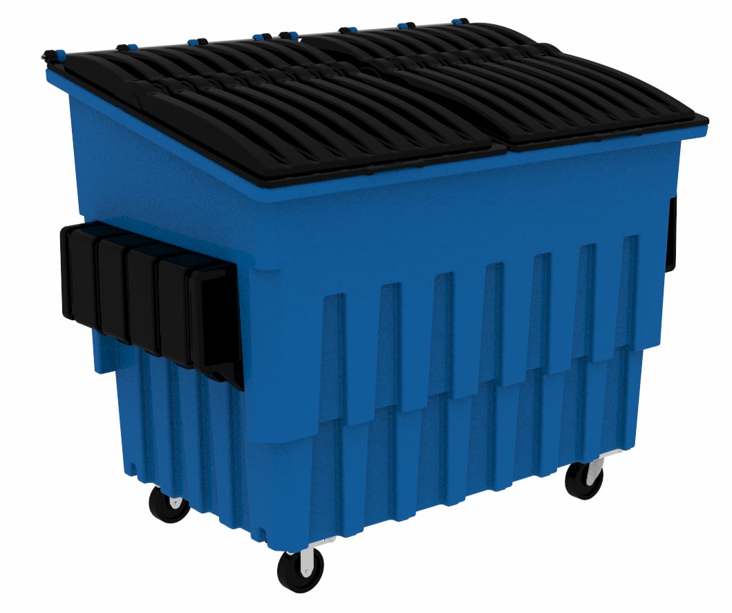 3 Cubic Yard 1500 lbs. Capacity Front Load Container - Blue