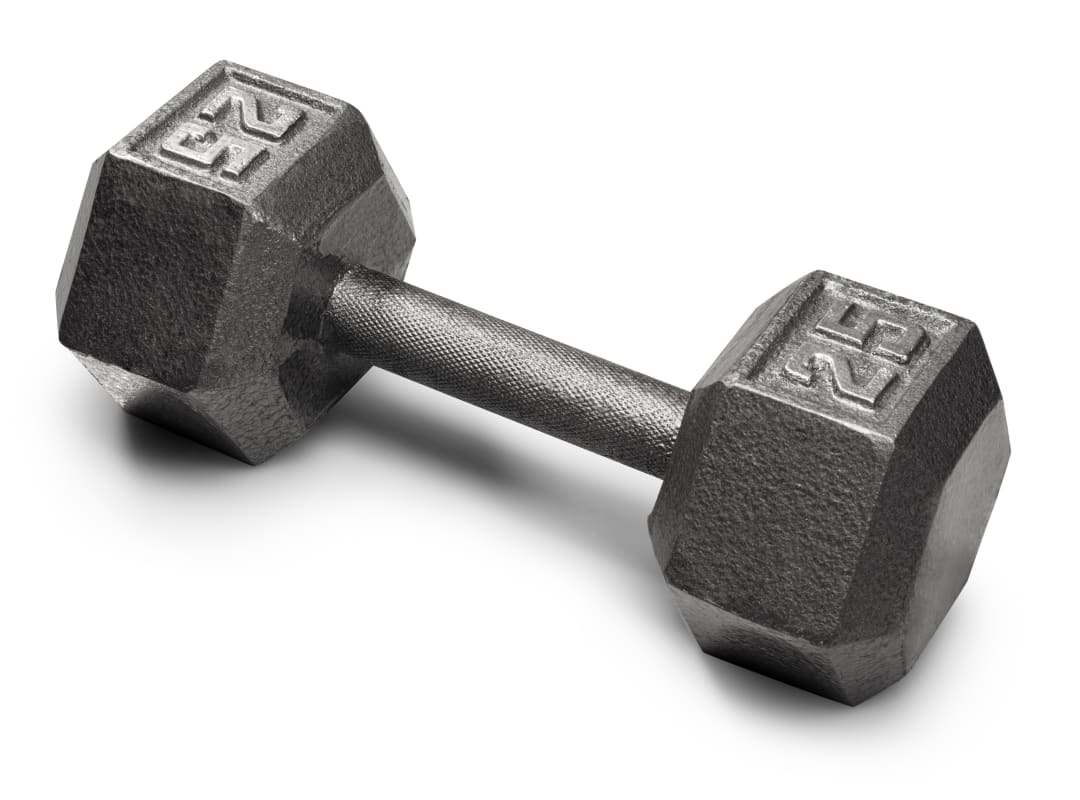 25 Lb. Cast Iron Hex Dumbbell