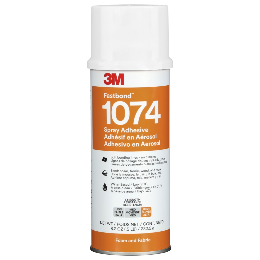 3M™ Fastbond™ Su Bazlı Köpük ve Kumaş Yapıştırıcısı 1074, Düşük VOC <%6, Nötr, Net Ağırlık 8,2 oz, 6 Kutu/Koli