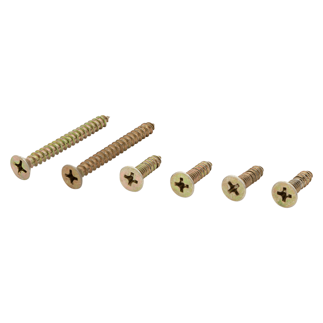Latch &amp; Strike Screw Pack in Polished Brass, Antique Brass or Satin Chrome Finish