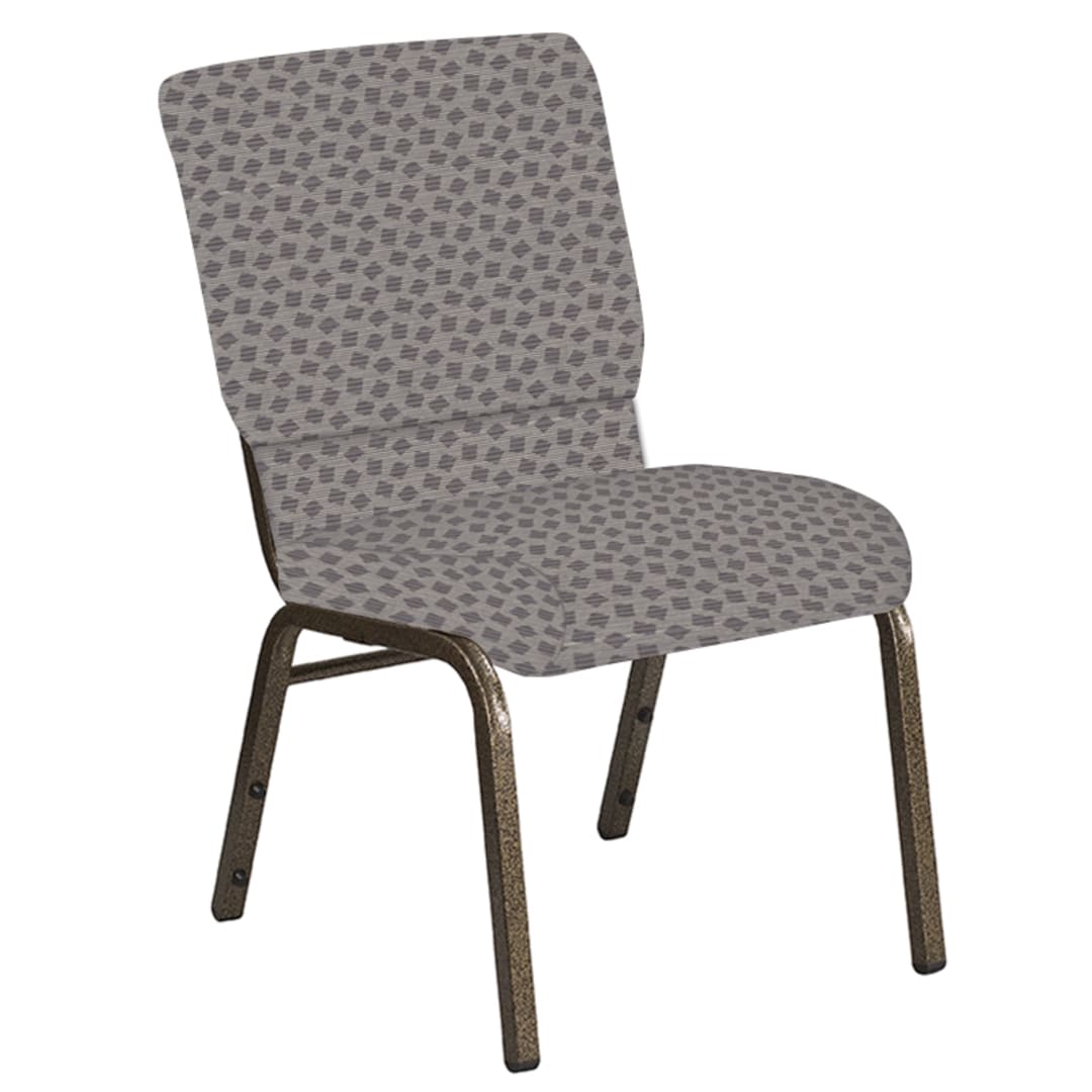 Embroidered 18.5''W Church Chair in Scatter Fedora Fabric - Gold Vein Frame