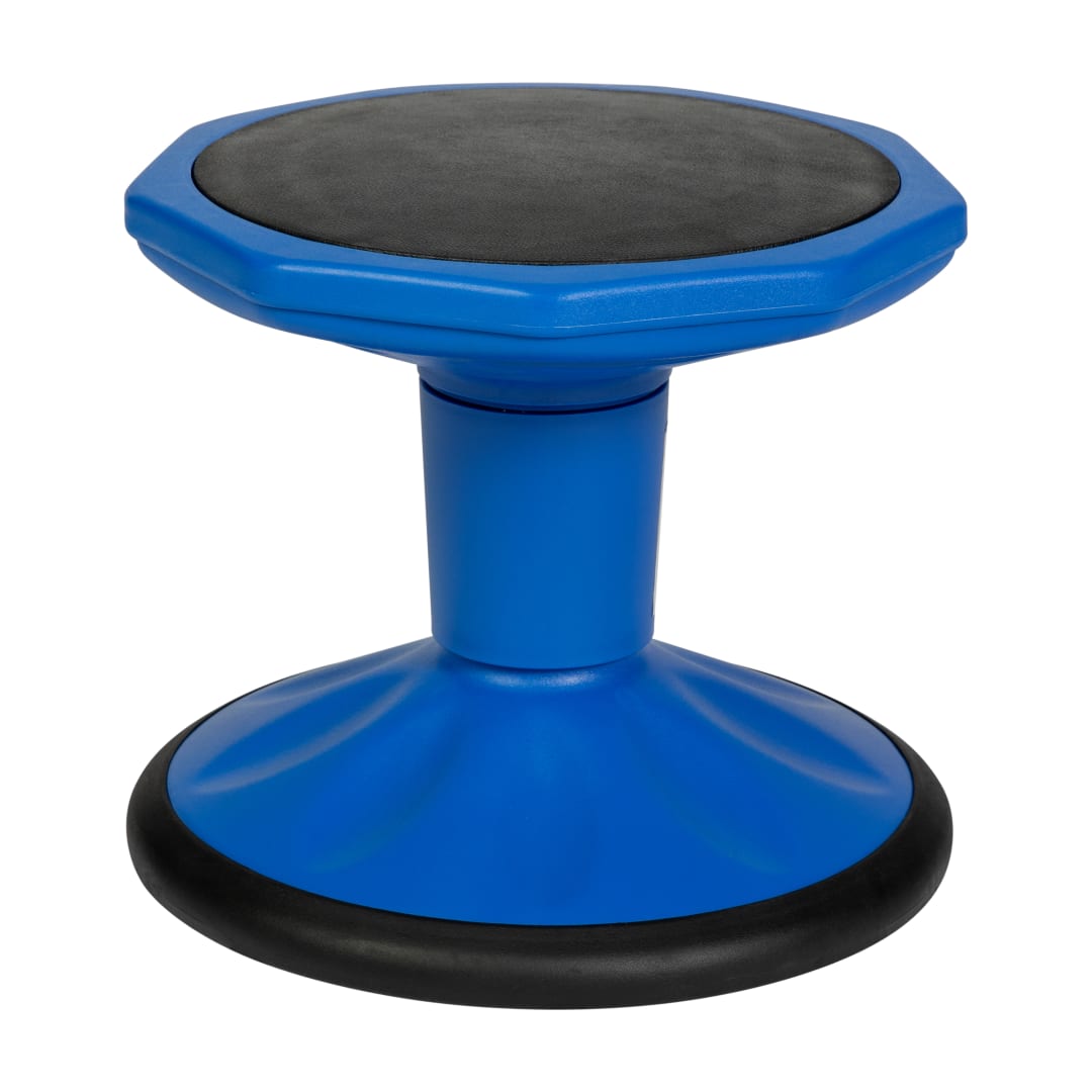 Lucas Fixed Height Kids Flexible Active Stool for Classroom and Home with Non-Skid Bottom in Blue, 12" Seat Height