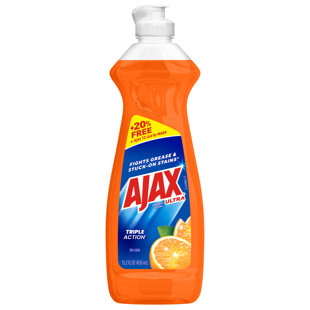 Ajax Ultra Liquid Dish Soap Orange Scent, Triple Action, 15.2 oz Bottle