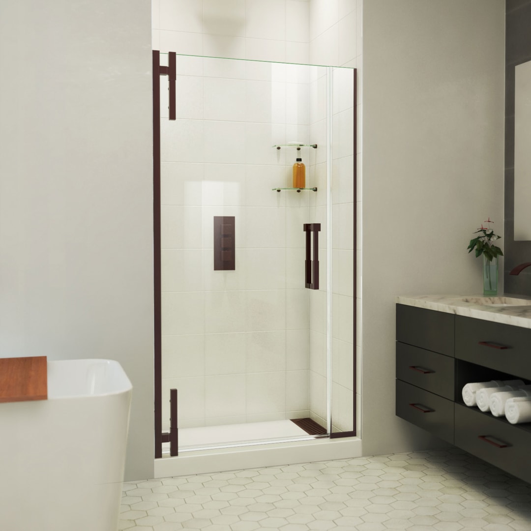 DreamLine Ascend 38 - 39 inch W x 72 inch H Frameless Pivot Shower Door in Oil Rubbed Bronze