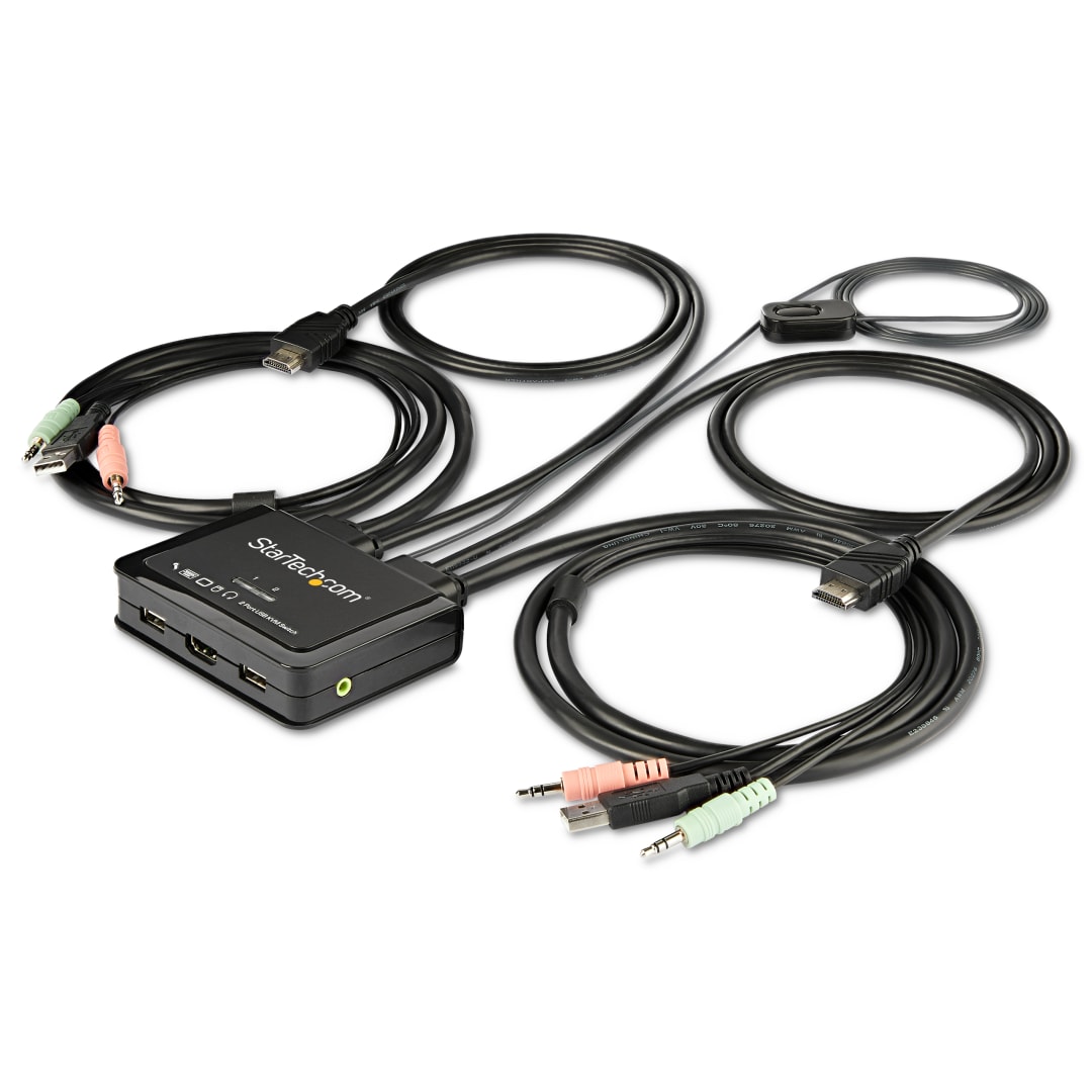 2 Port USB HDMI 4K 60Hz Cable KVM Switch w  Audio