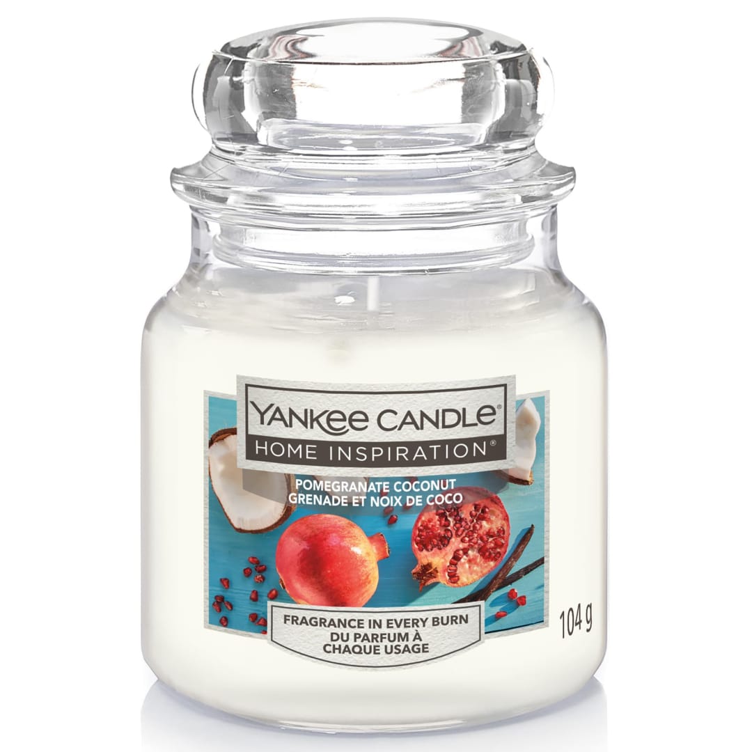 Yankee Candle® Home Inspiration Scented Candle | Pomegranate Coconut Small Jar Candle | Burn Time: Up to 30 Hours