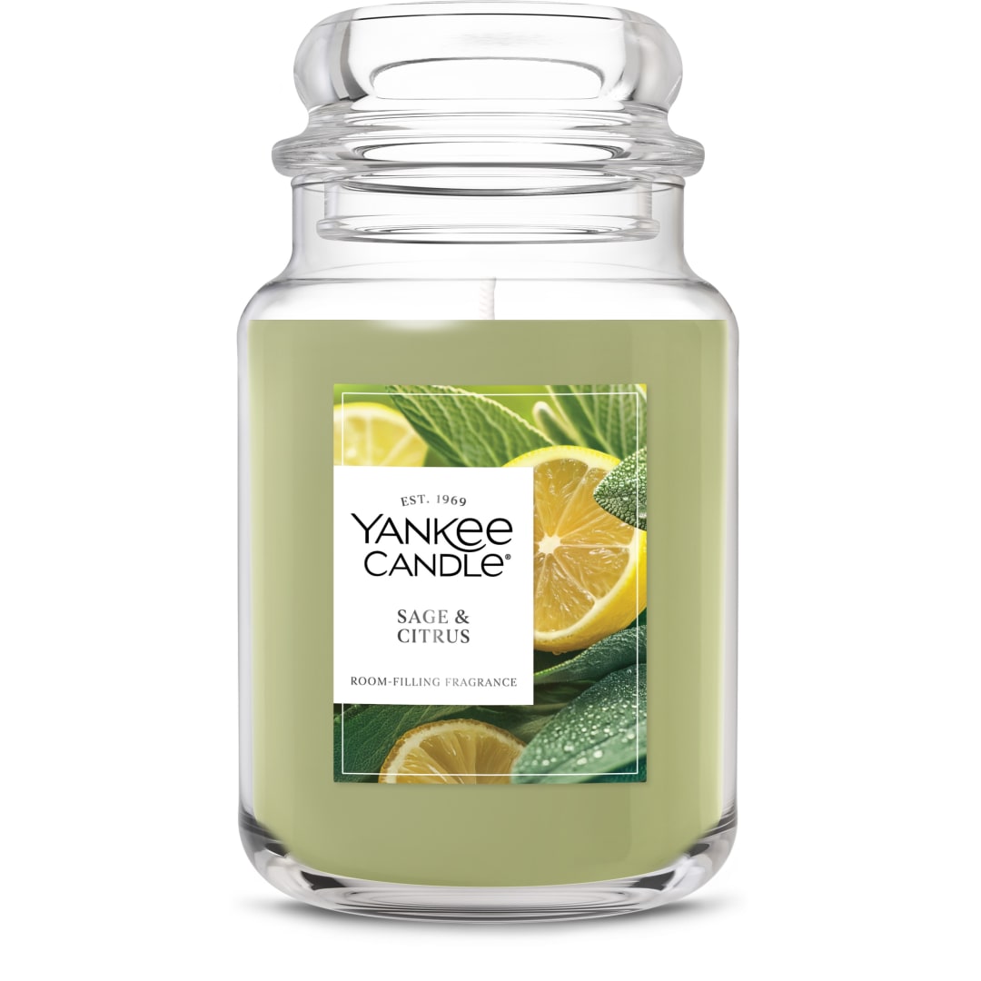 Yankee Candle® Sage & Citrus Scented Candle, 22oz Large Jar with up to 150 Hour Burn Time, Great for gifting, Birthdays