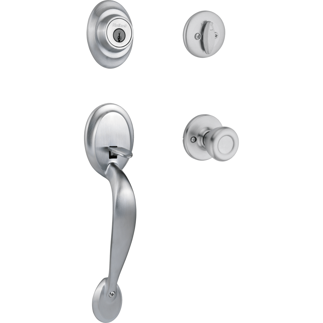 Dakota Single Cylinder Handleset w/Tylo Knob in Satin Chrome