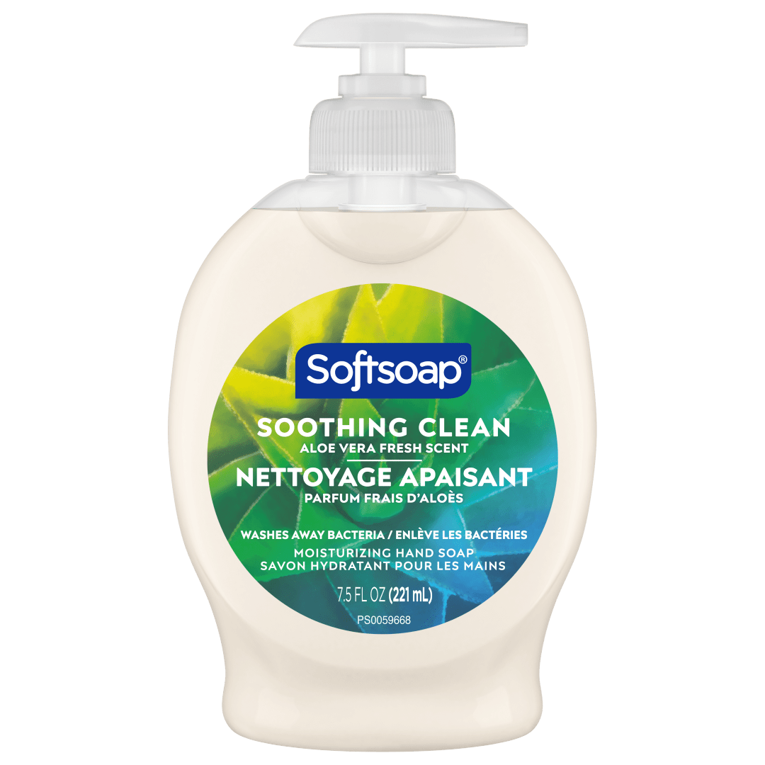 Softsoap Soothing Clean Moisturizing Hand Soap, Bathroom or Kitchen Hand Soap, Paraben Free, Aloe Vera Fresh Scent, 7.5 fl oz