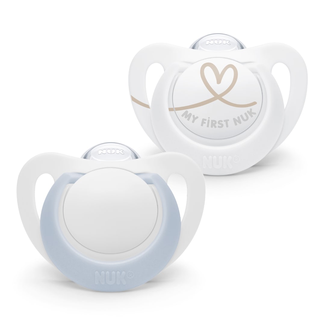 NUK SIL STAR SOOTHER WHITE 0-2M 2PK