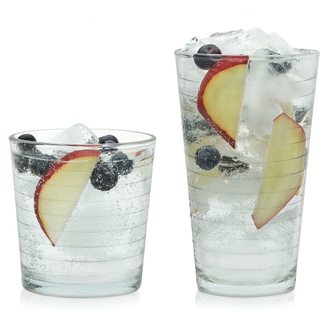 Libbey Hoops 16-Piece Tumbler and Rocks Glass Set