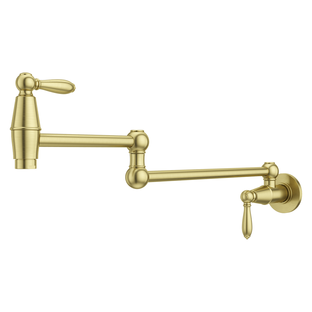 Port Haven 2-Handle Pot Filler Faucet in Brushed Gold