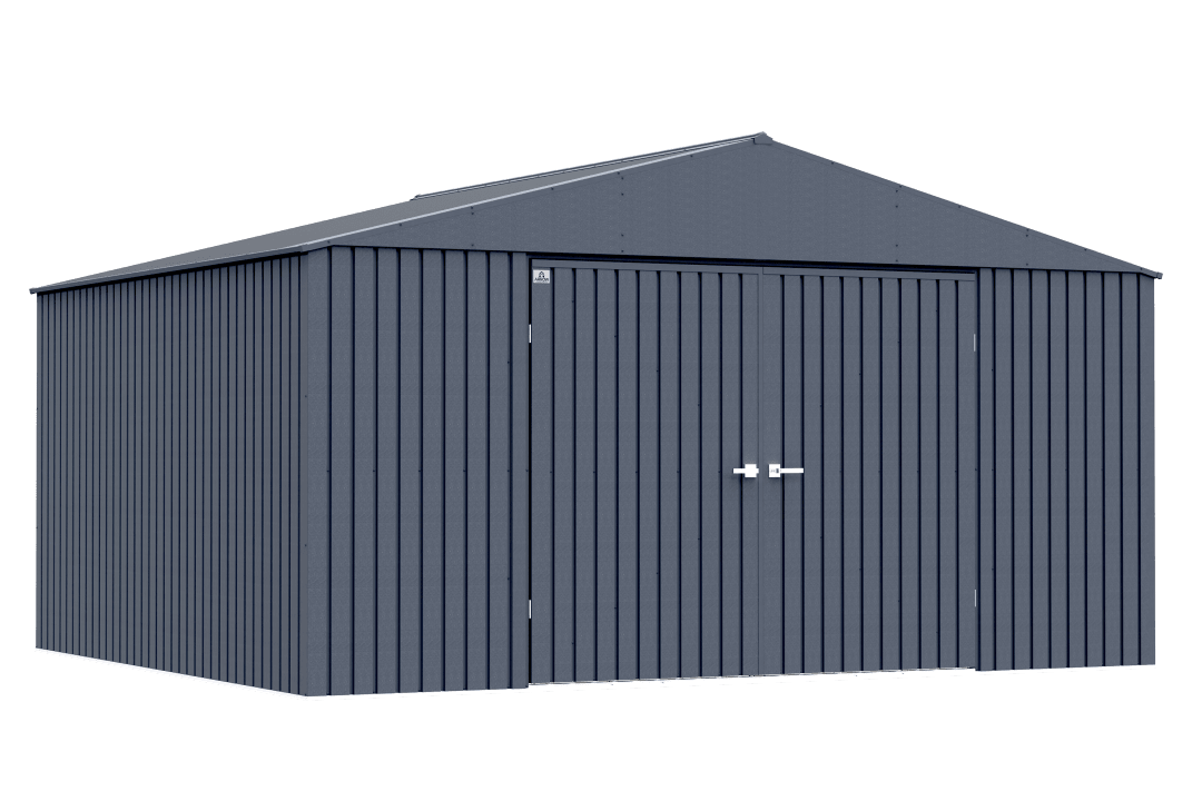 Arrow Elite Steel Storage Shed, 14x12, Anthracite