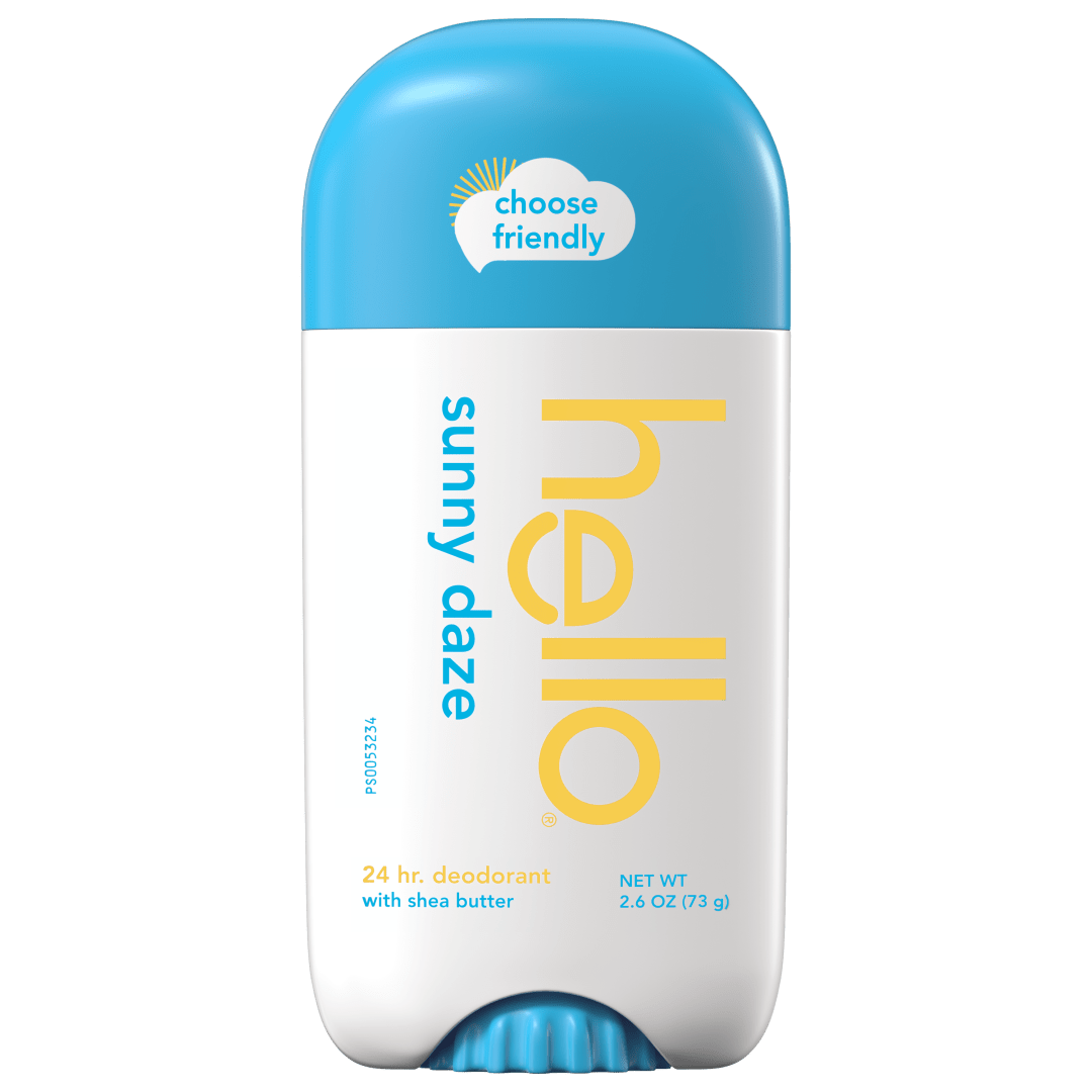 hello Sunny Daze Aluminum Free Deodorant for Women and Men with Shea Butter, Baking Soda Free Deodorant, Dermatologically Tested, 2.6 oz Deodorant Stick, 2 pack