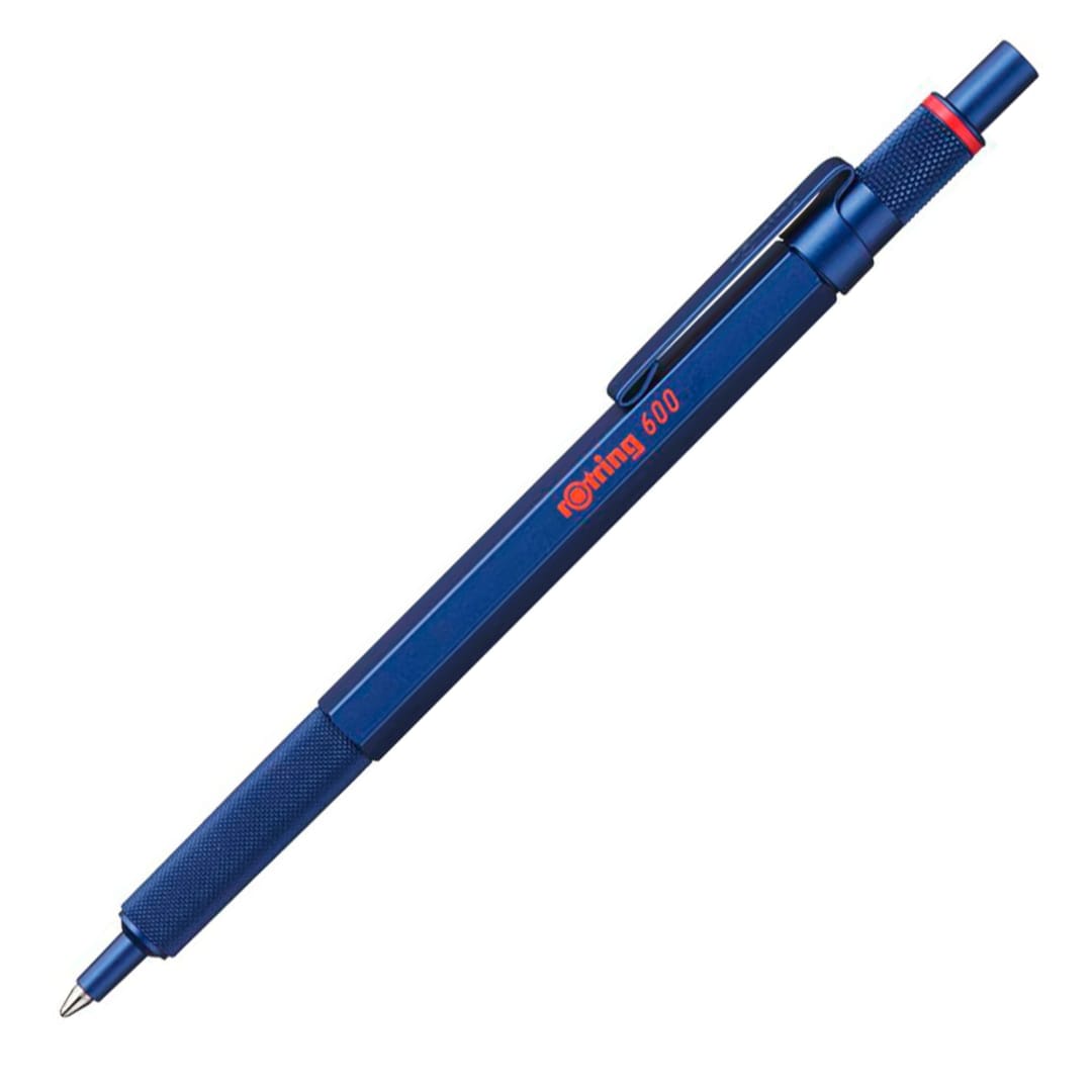 rOtring 600 Ballpoint Pen, Medium Point, Black Ink, Blue Barrel, Refillable