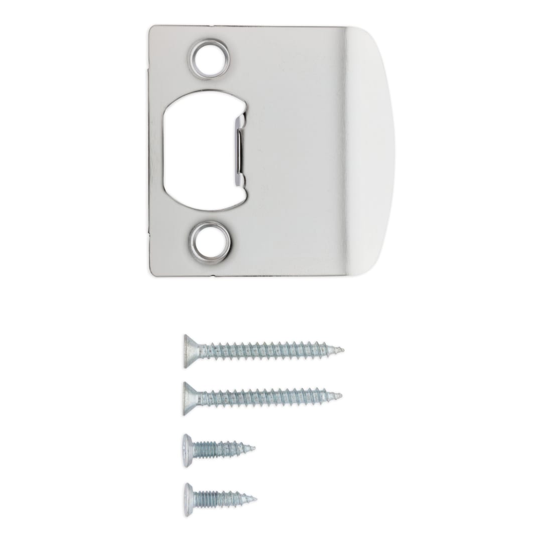 Square Corner Extended Lip Strike for Knob/Lever in Polished Chrome Finish