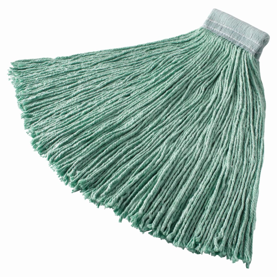 Rubbermaid Commercial Products 24 OZ Hot Mop Blend Wet Mop, 5" Headband, Green