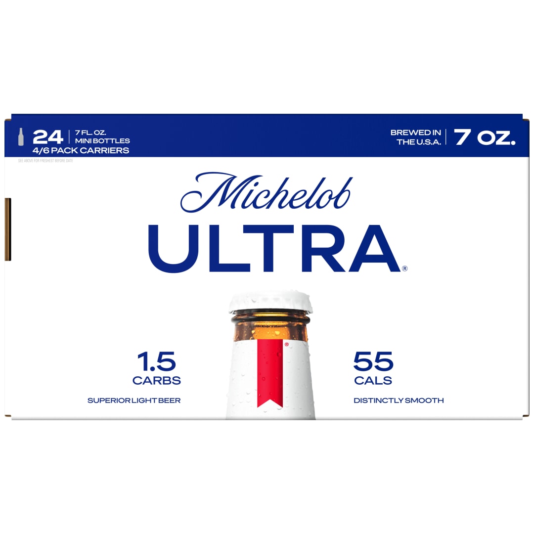 Michelob ULTRA Superior Light American Lager Beer 24 Pack, 7 fl oz Mini Cans