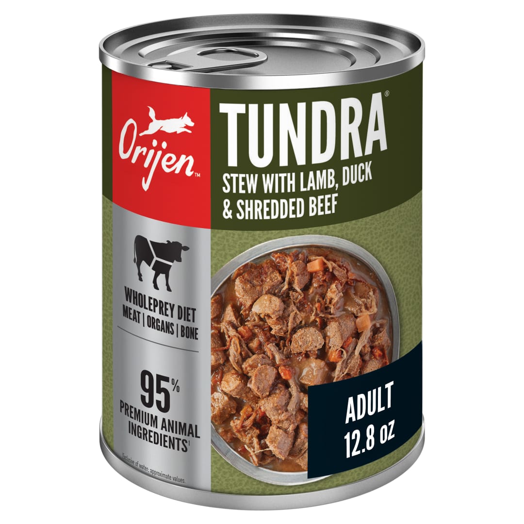 ORIJEN Real Meat Shreds Wet Dog Food Tundra Stew Recipe