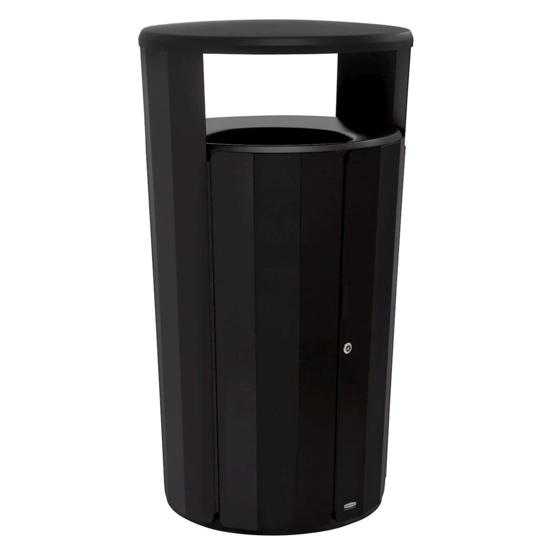 Rubbermaid Commercial Products Resist 45 GAL Round, Textured Black/Black Gloss