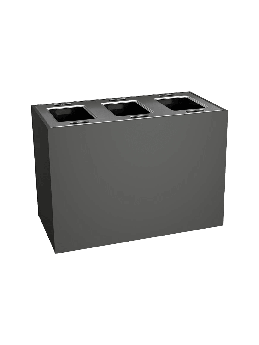  ARISTATA - Triple - Kit - Xl - Cans & Bottles-Paper-Waste - Full - Slate-Stainless Steel