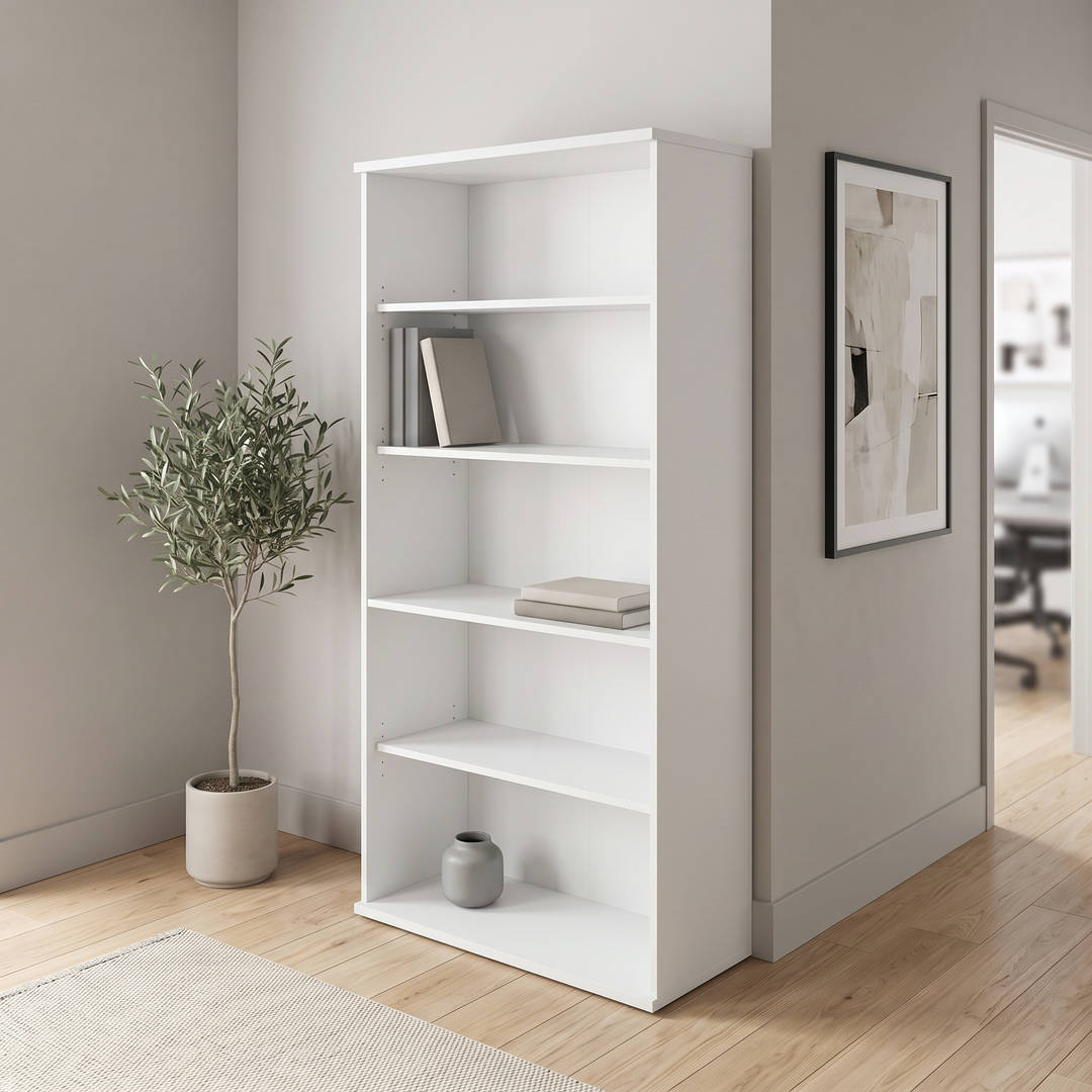 Cornerstone 5-Shelf Bookcase, White