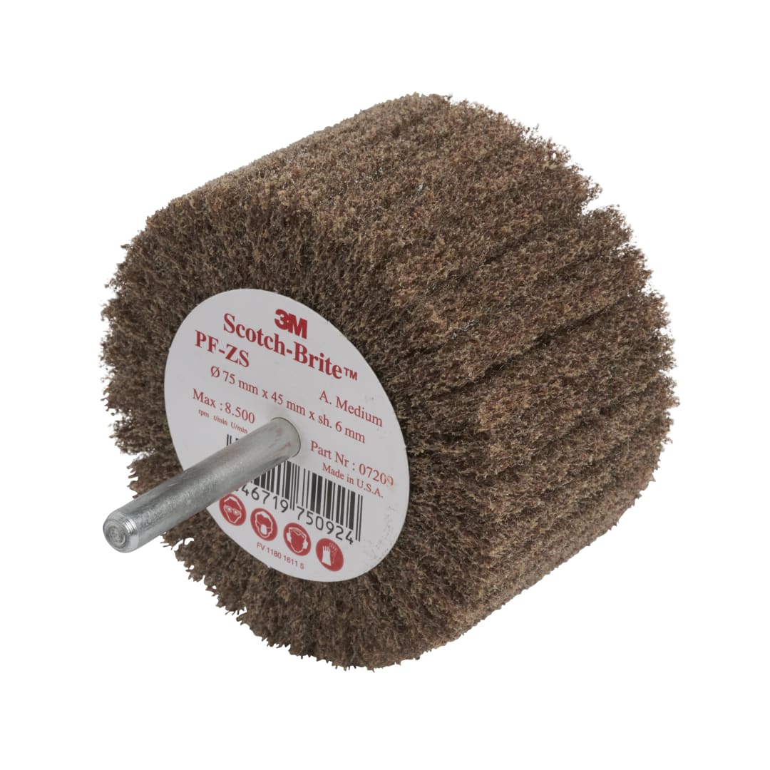 Scotch-Brite™ Shaft Mounted Flap Brush, 100 mm x 45 mm x 6 mm, AMED