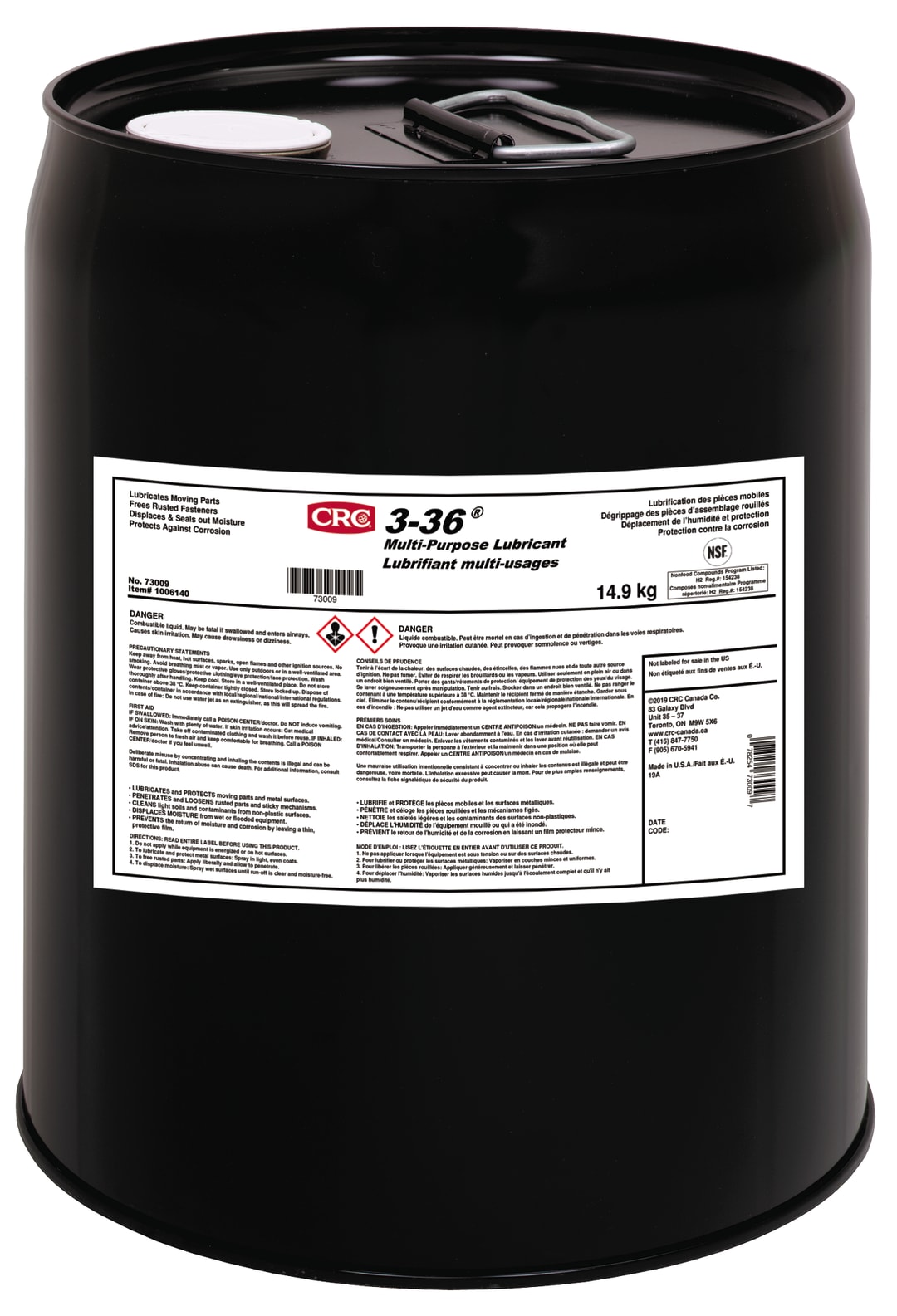 CRC 3-36 Multi-Purpose Lube & Corrosion Inhibitor 1X14.9KG