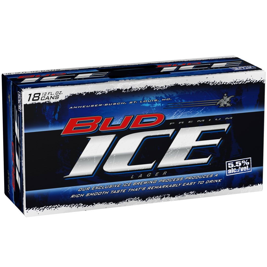 Bud Ice Premium Lager Beer 12 - 18 fl oz Cans