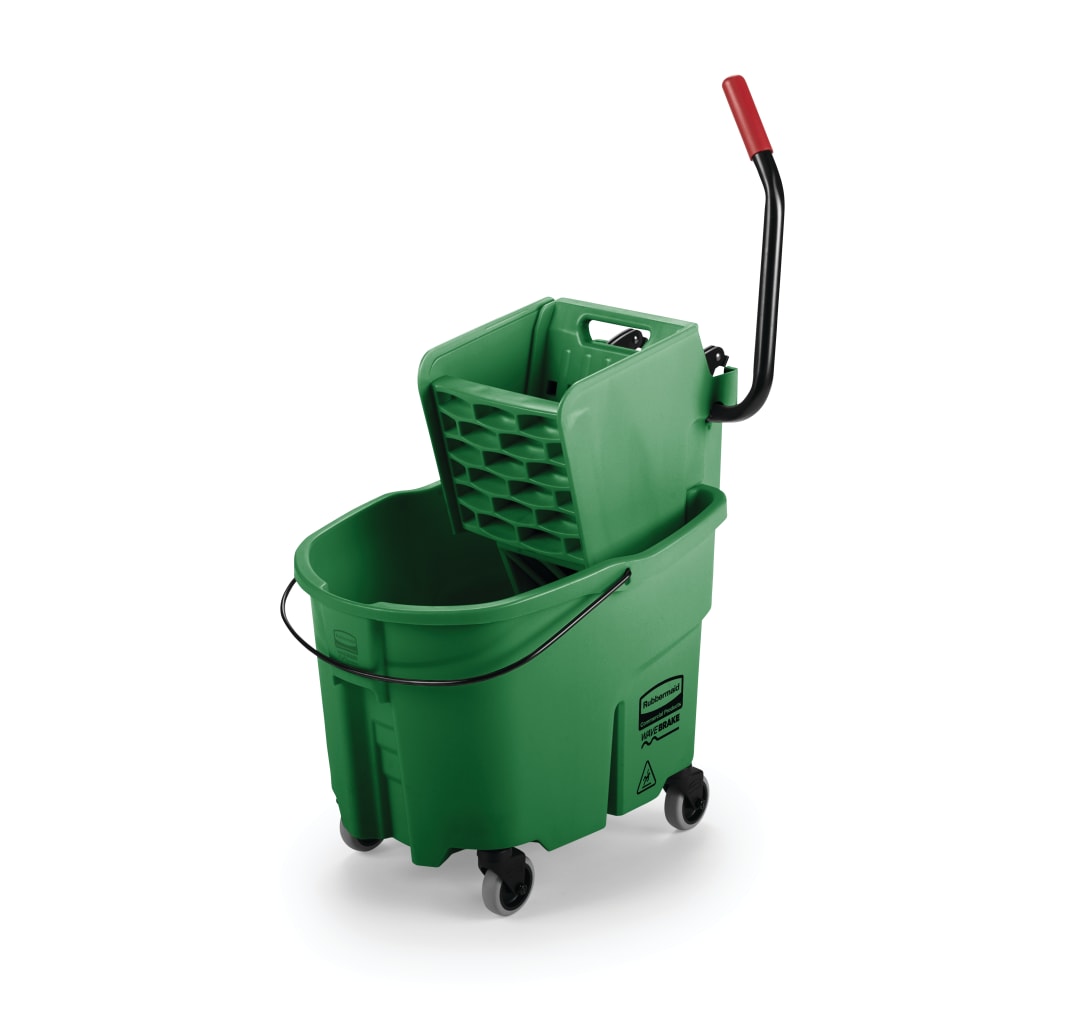 Rubbermaid Commercial Products WaveBrake® 35 QT Side Press Bucket and Wringer, Green