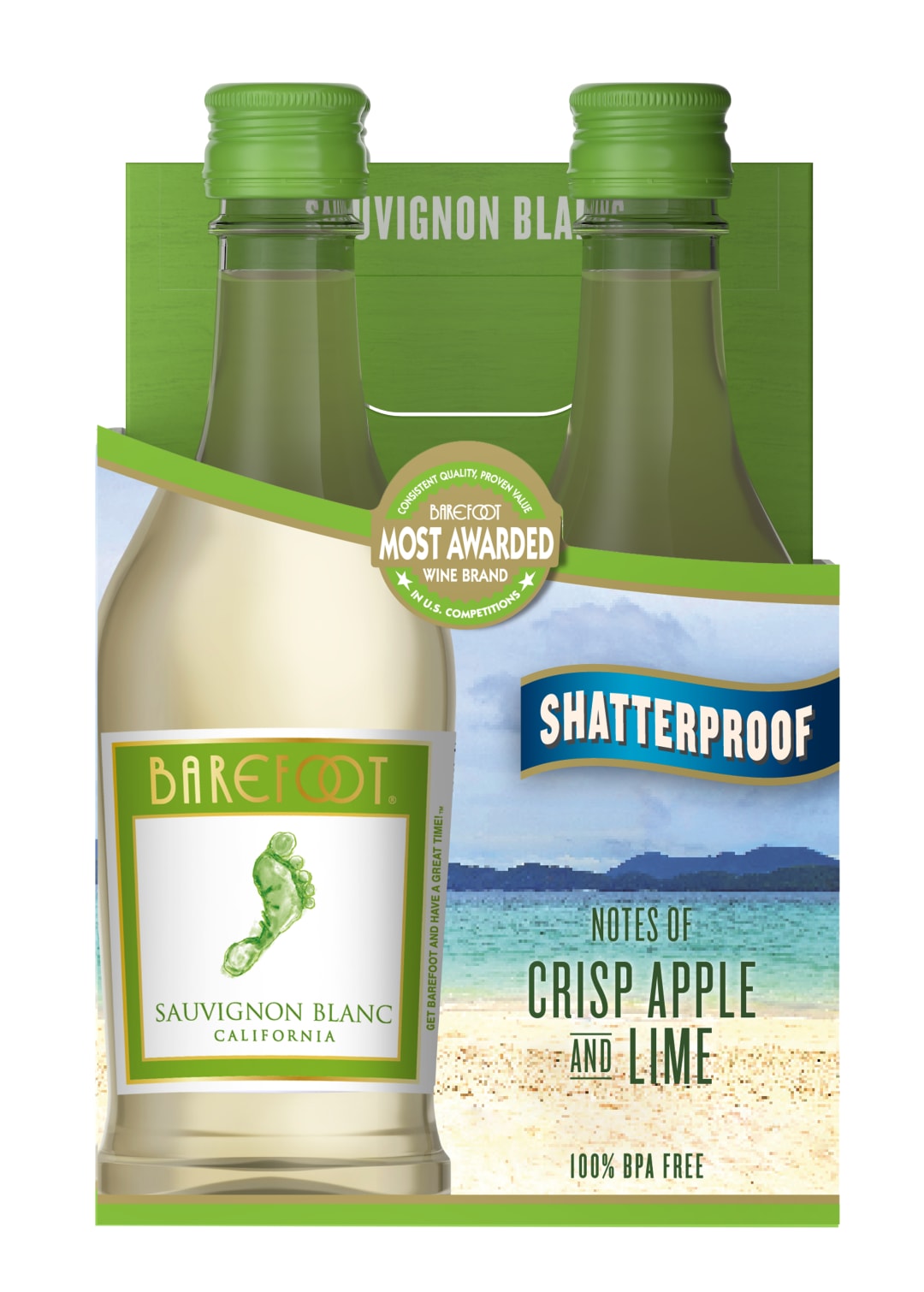 Barefoot Cellars Sauvignon Blanc White Wine 187ml 4 Pack