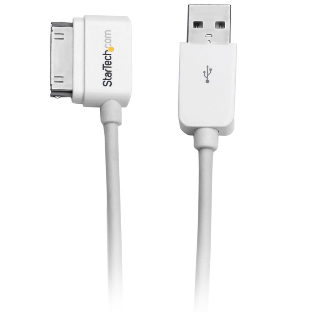 1m Left Angle Apple Dock Connector to USB Cable