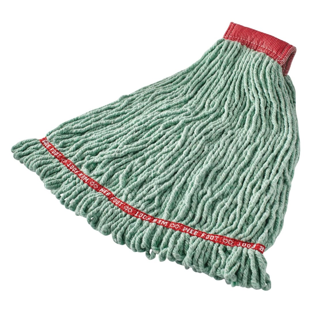 Rubbermaid Commercial Web Foot Shrinkless Wet Mop, Large, Green
