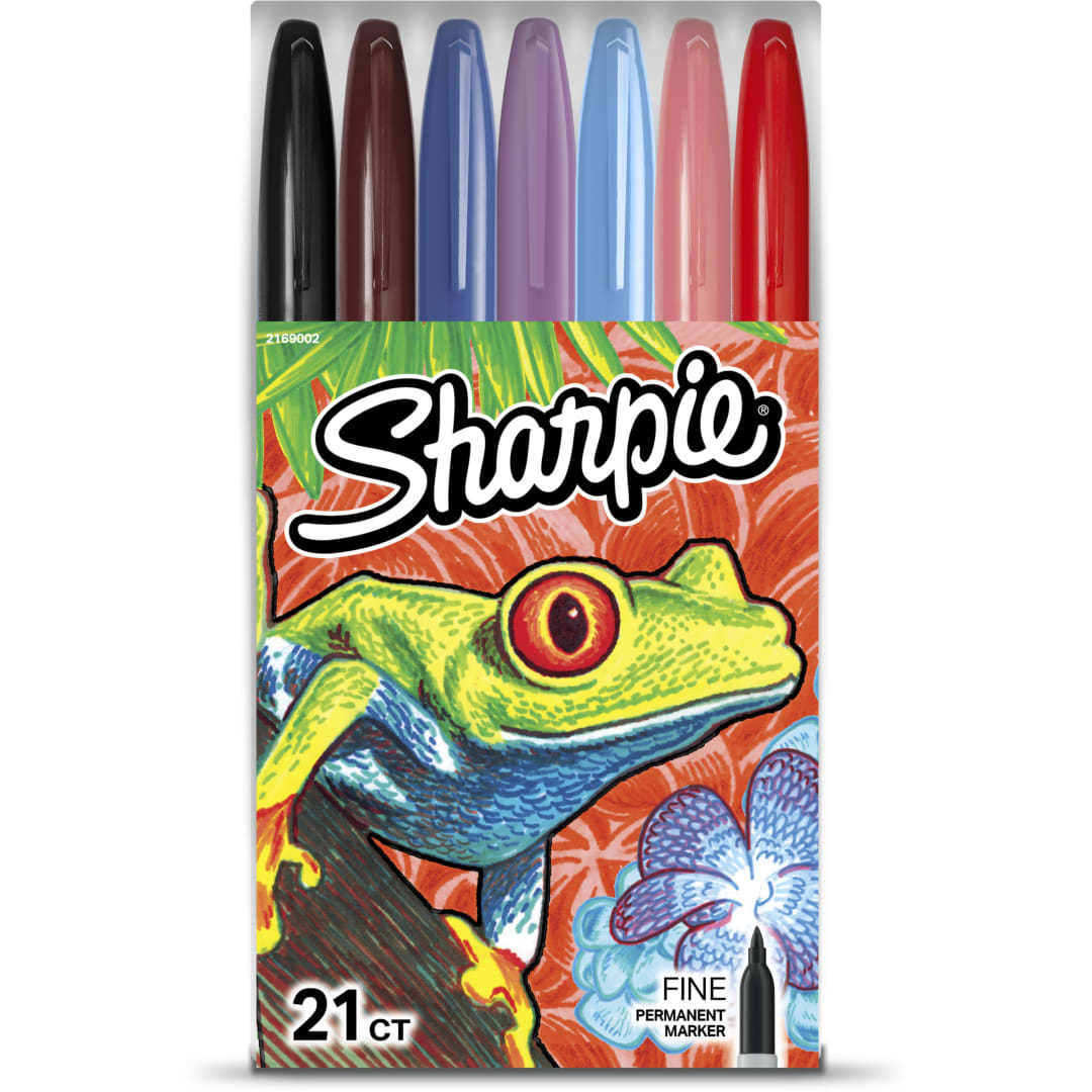 Sharpie Permanent Markers, Fine Point, Assorted, 21 Count