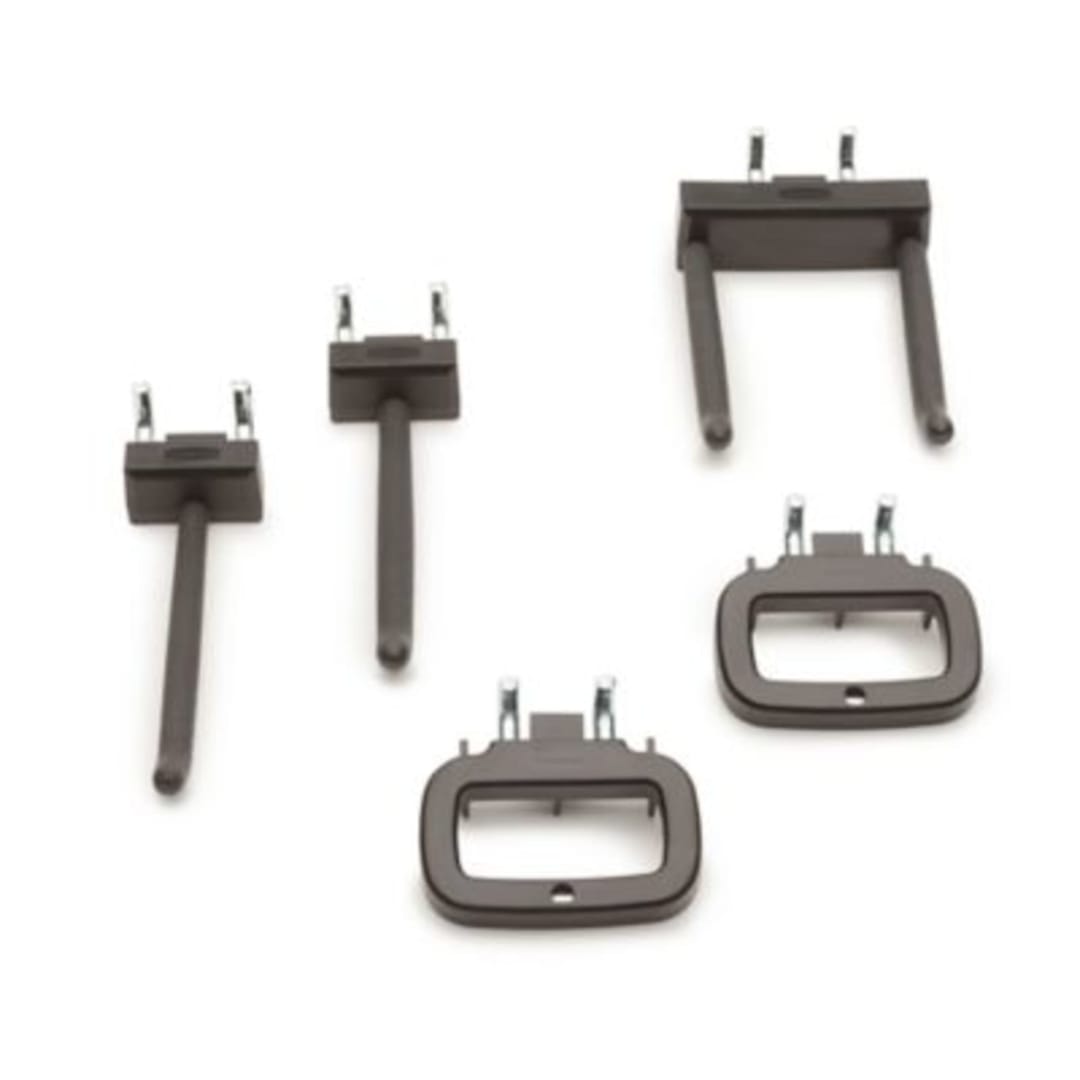 Rubbermaid Garage FastTrack Wall Accessory Hook Bundle, 5-Piece, Black