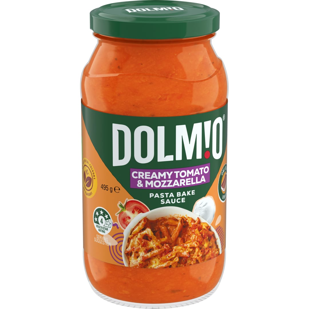 DOLMIO Pasta Bake Pasta Sauce Creamy Tomato & Mozzarella 495g Jar