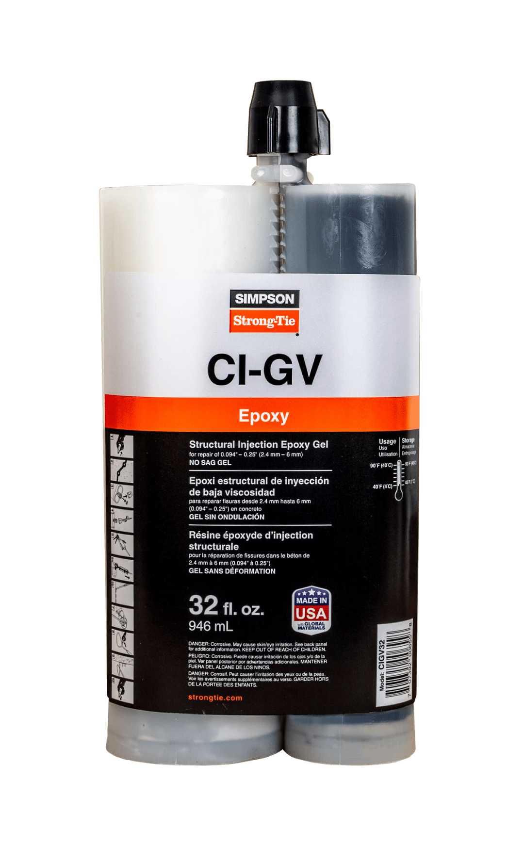 Simpson Strong-Tie CIGV32 CI-GV™ Structural Injection Epoxy Gel (32 oz.)