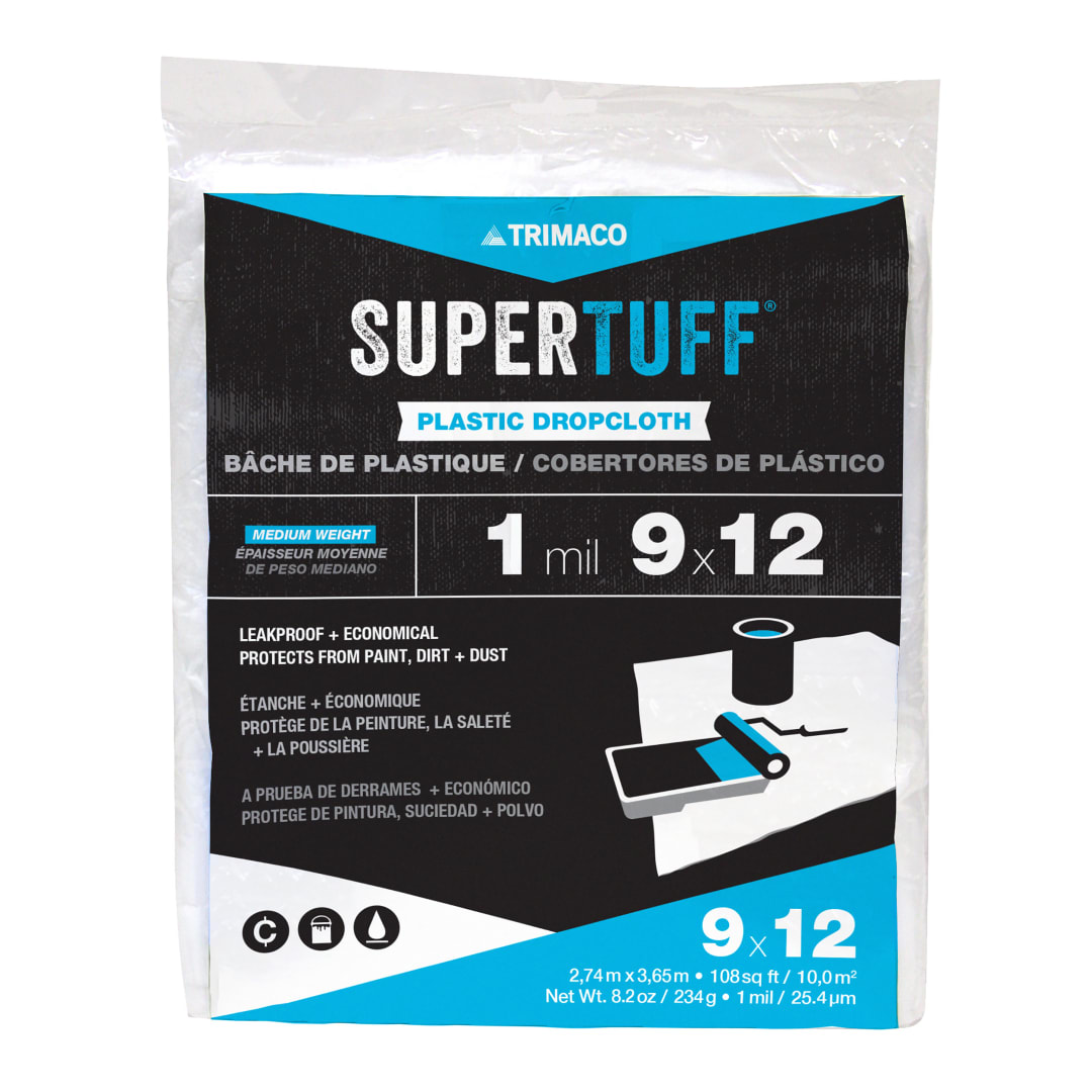 Plastic Dropcloth, 1mil,  9'x12'