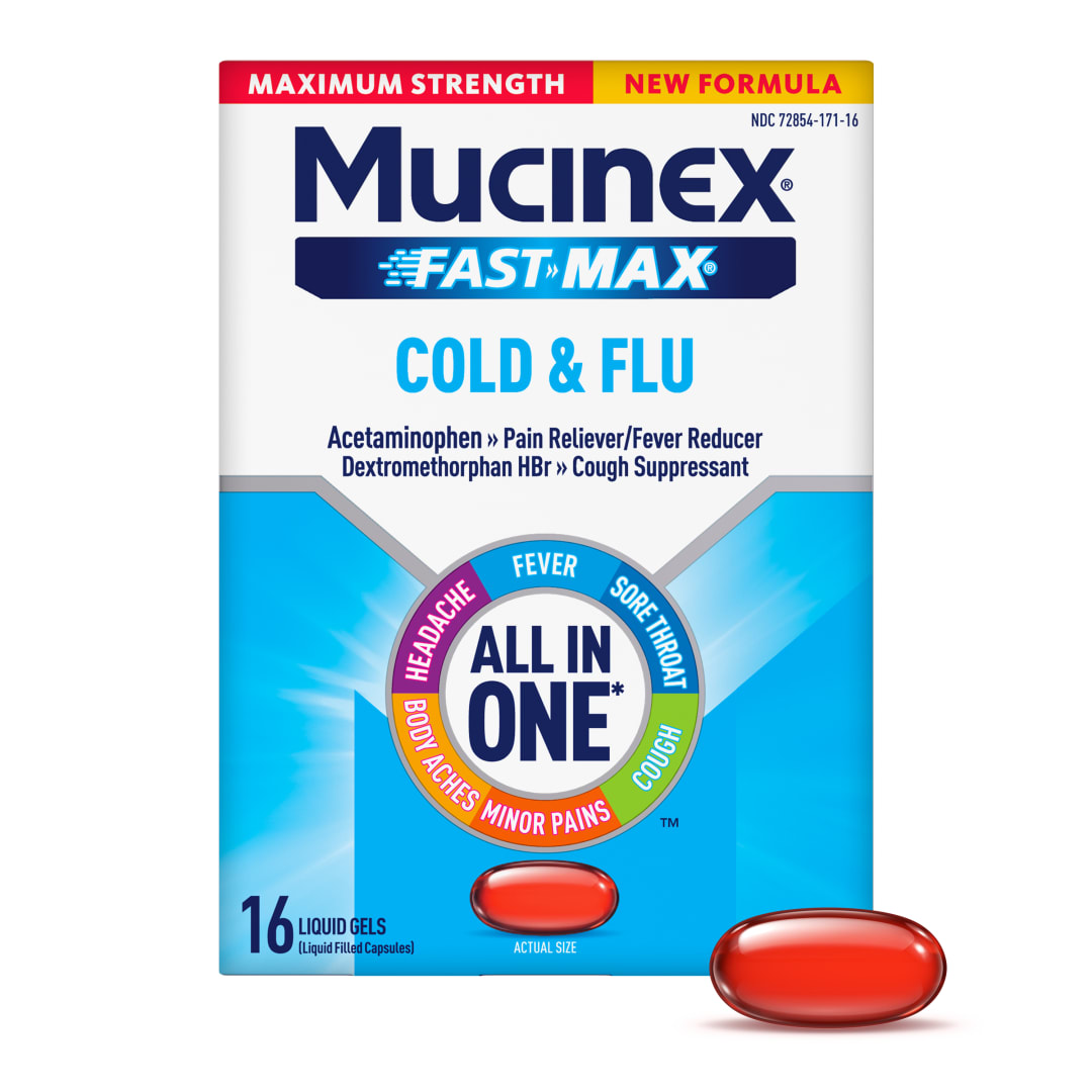 MUCINEX® FAST-MAX® Liquid Gels - Cold & Flu 24/16 ct.