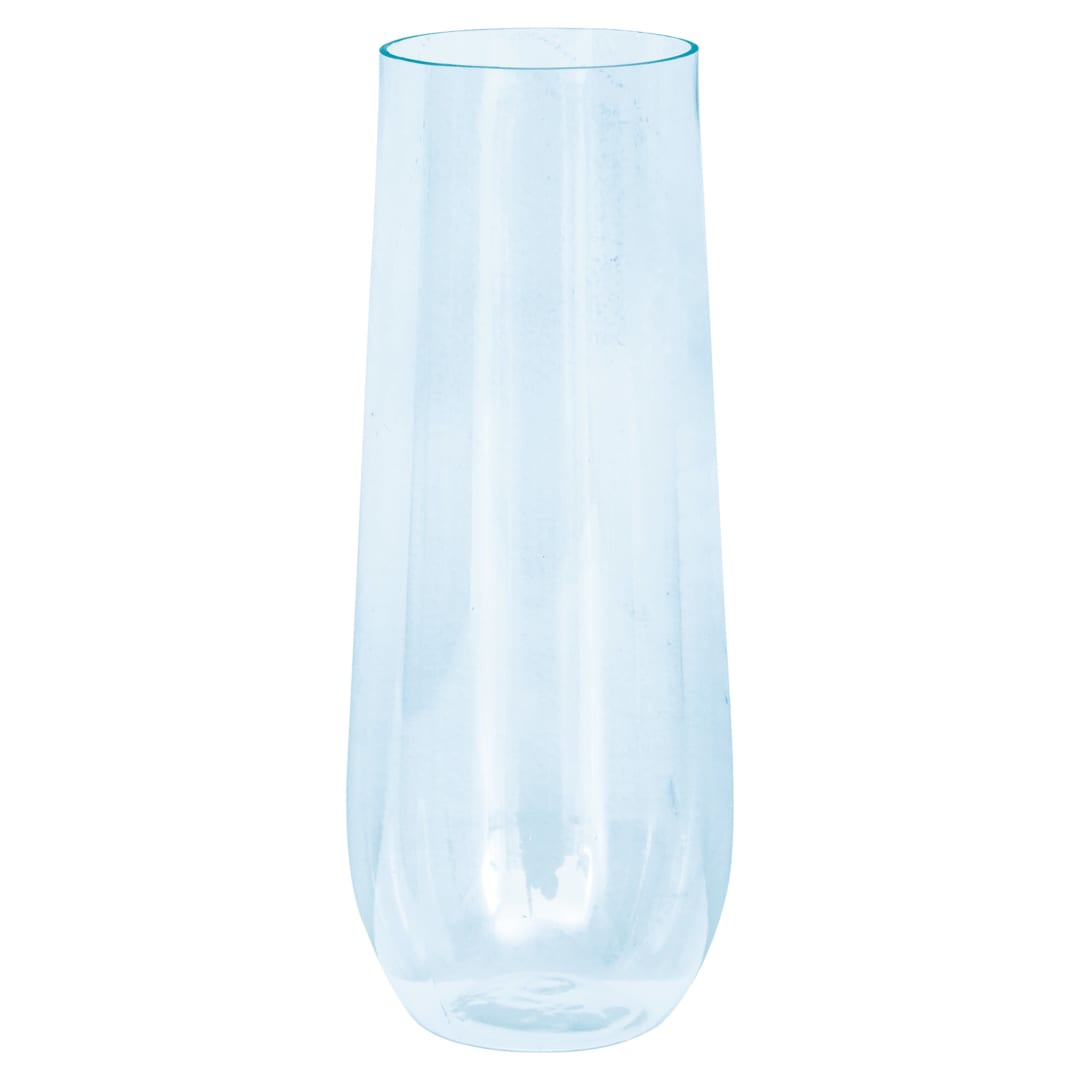 Light Blue 9oz Reusable Plastic Stemless Champagne Flute