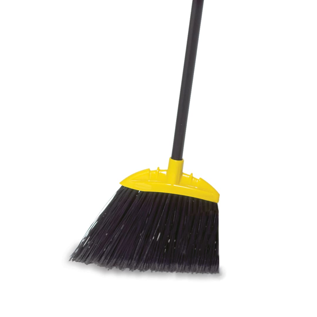 Rubbermaid Commercial Products Jumbo Smooth Sweep Angle Broom, Metal Handle, Black