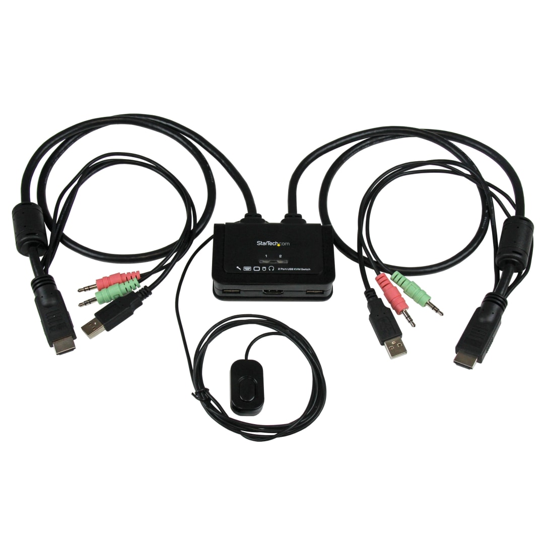 2 Port HDMI Cable KVM with USB and Audio