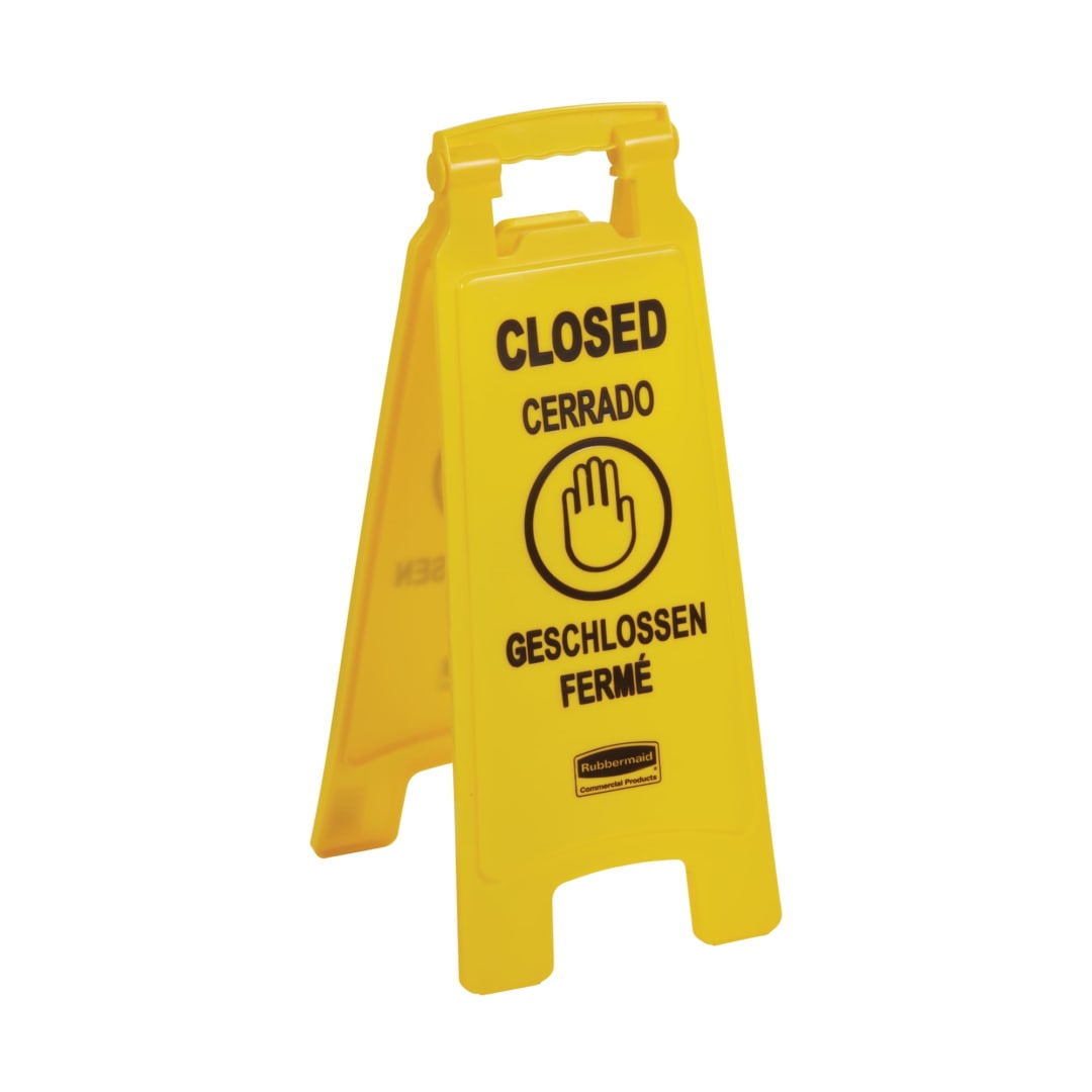"Caution Wet Floor" Sign, 2 Sided, 26", Yellow