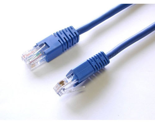 *D*1FT BLUE MOLDED CROSSED PATCH CABLE